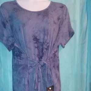 Two- toned blue tie dye dress